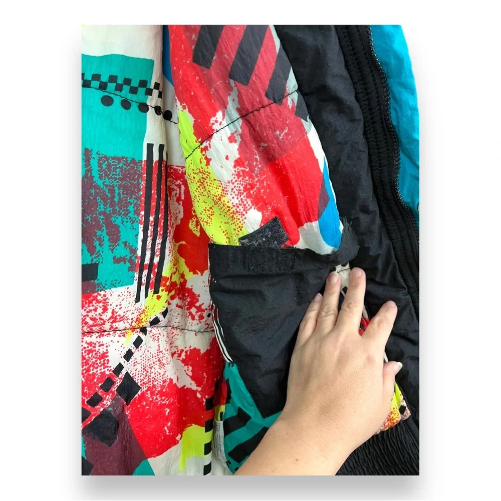 Vintage Members Only All Points Color Bomb Graphic Print Retro Ski Jacket 1980’s - Picture 7 of 16